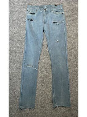 Catch Street Wear Mens Distressed Light Blue Denim Jeans Size 31